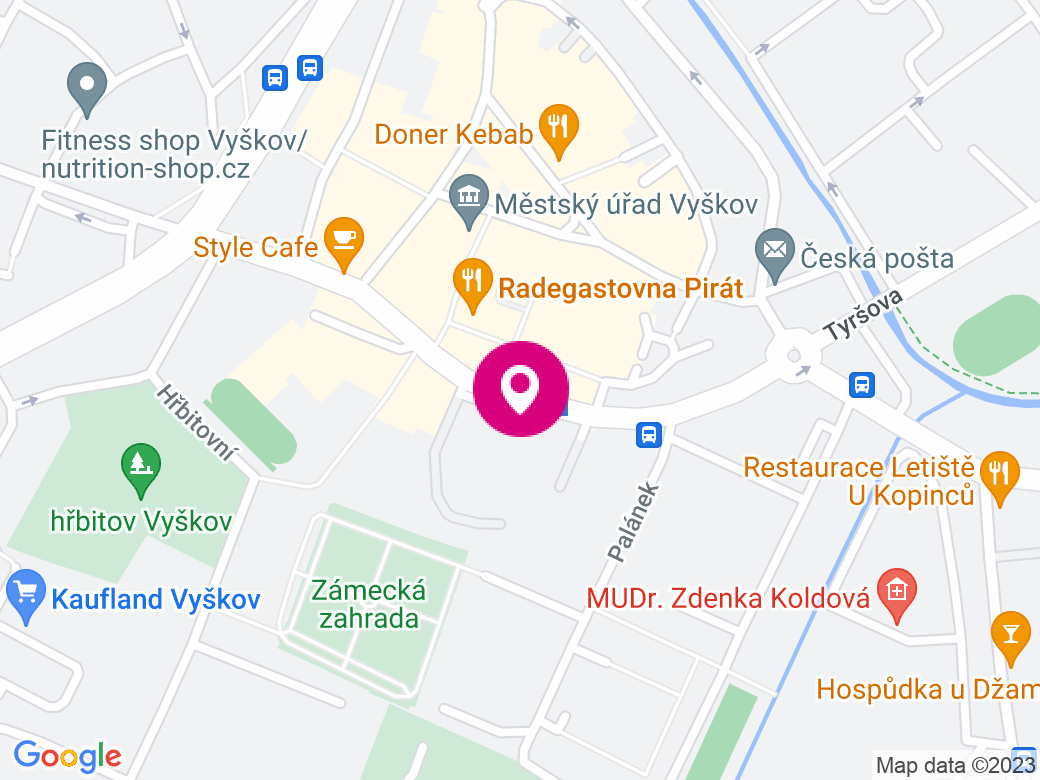 Mapa pobočky