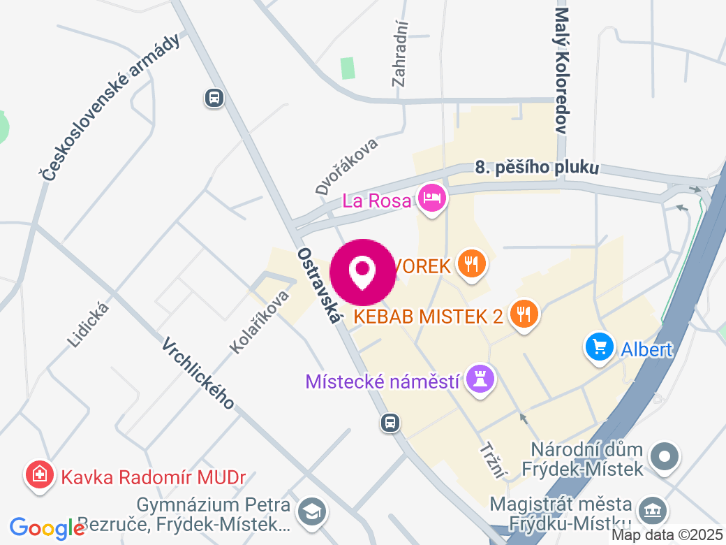 Mapa pobočky