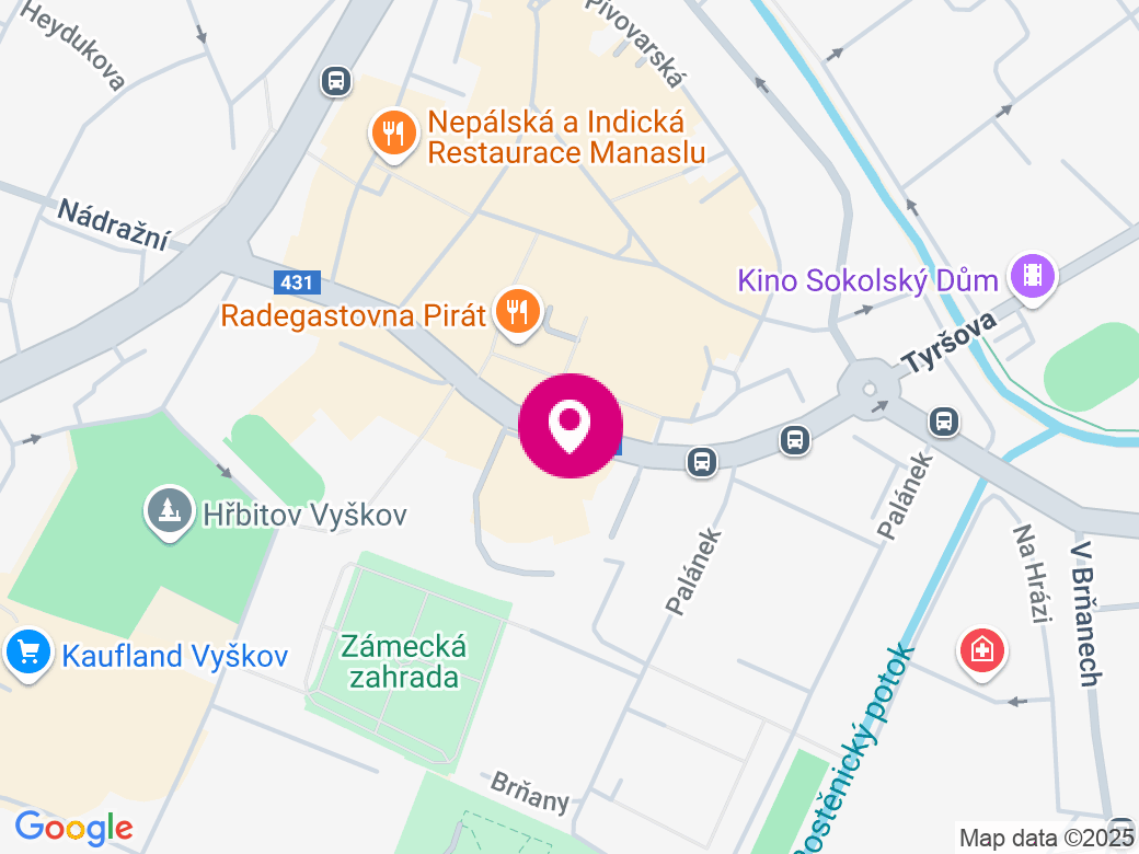 Mapa pobočky