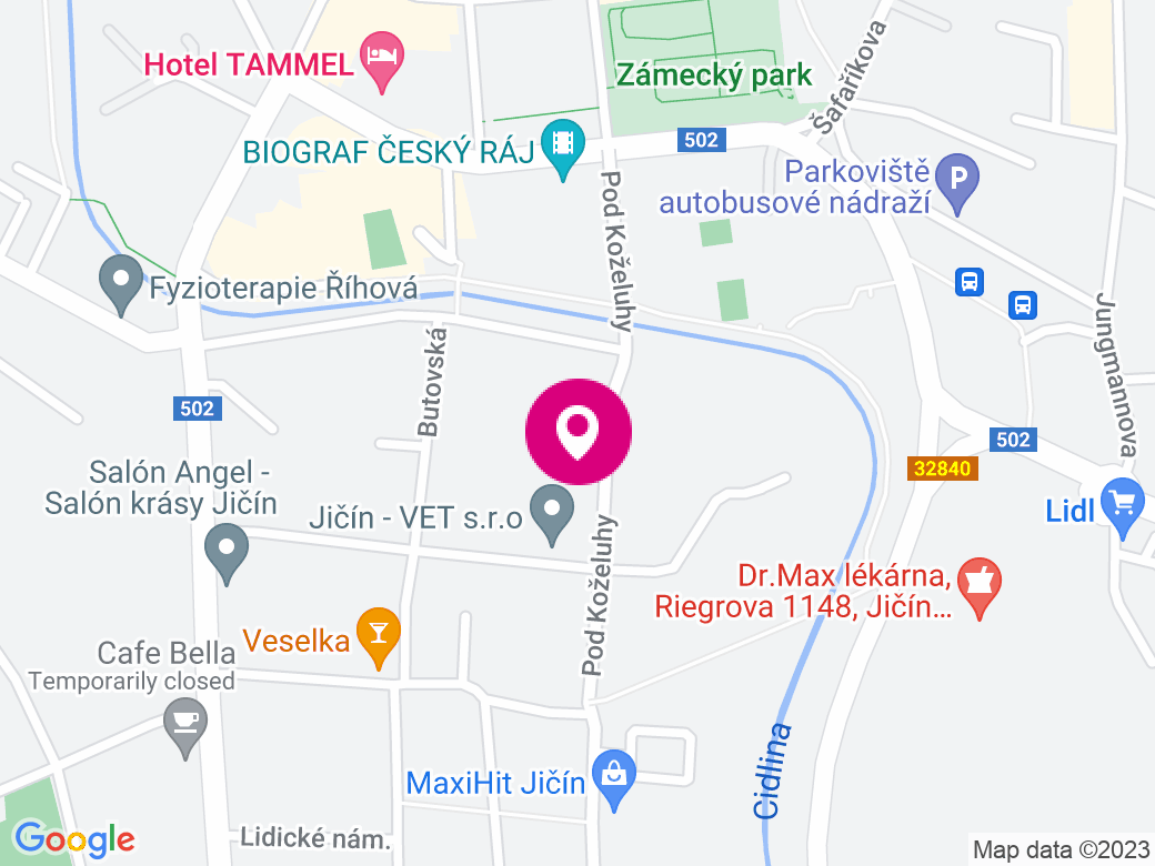 Mapa pobočky